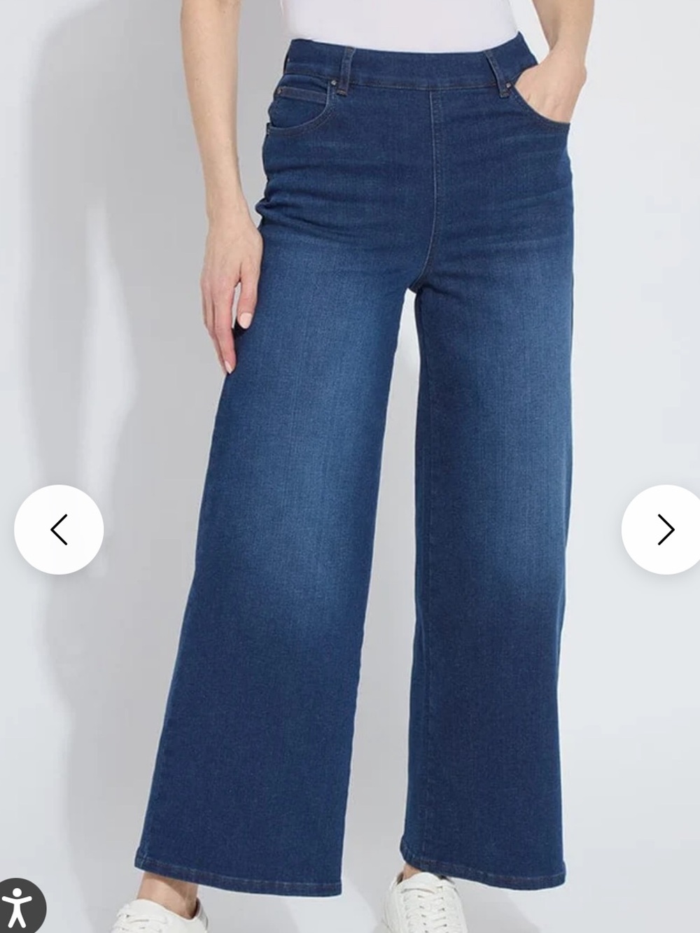 NWT LYSSE Sylvie Wide Leg Premium Denim Jeans in Blue